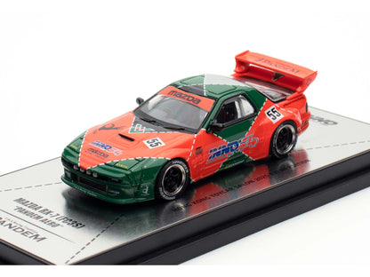 Mazda RX7 (FC3S) "Pandem Aero" RHD (Right Hand Drive) #55 Red and Green "Hong Kong Toycar Salon 2025 Event Edition" 1/64 Diecast Model Car by Inno Models