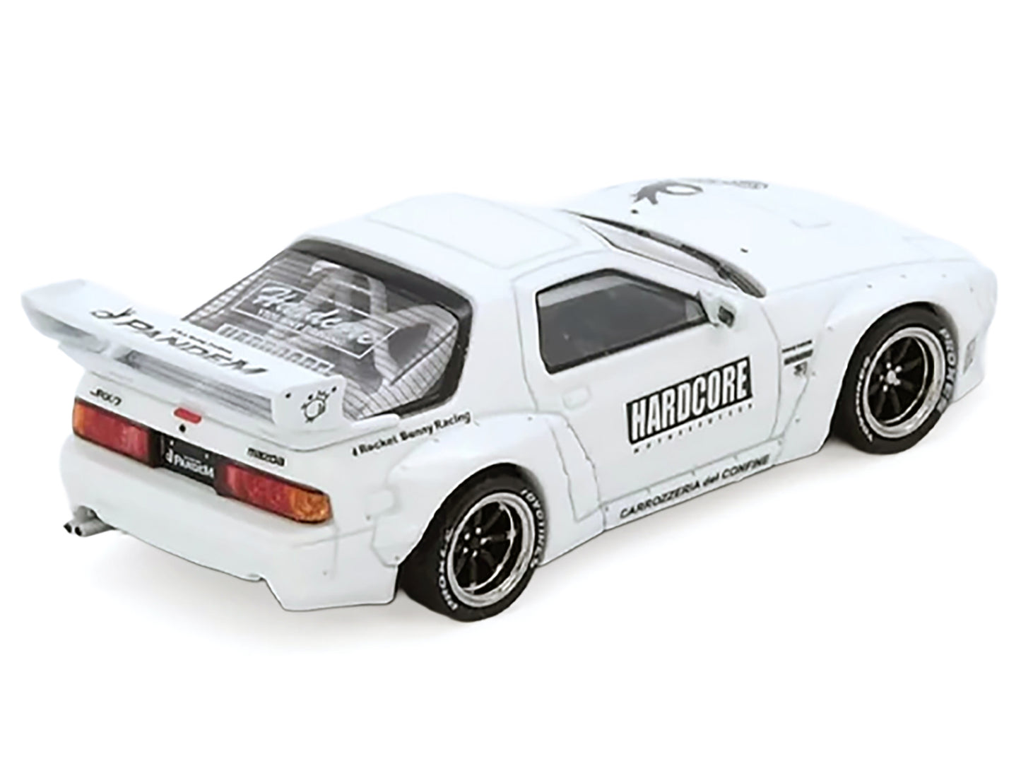 Mazda RX7 (FC3S) "Pandem Aero" Widebody Kit White with Graphics 1/64 Diecast Model Car by Inno Models-DiecastModeler.com
