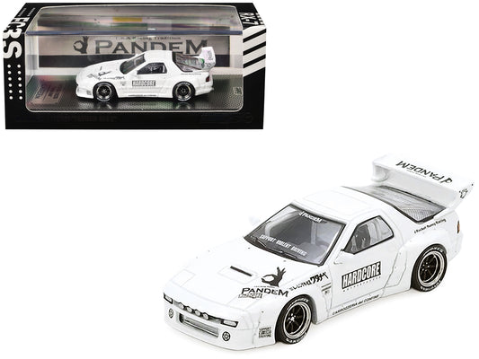Mazda RX7 (FC3S) "Pandem Aero" Widebody Kit White with Graphics 1/64 Diecast Model Car by Inno Models-DiecastModeler.com
