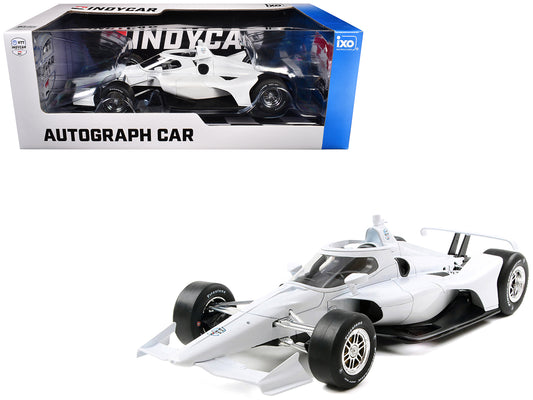 Dallara IndyCar Blank White "Autograph Car" (Super Speedway Configuration) "NTT IndyCar Series" 1/18 Diecast Model Car by IXO Models-DiecastModeler.com