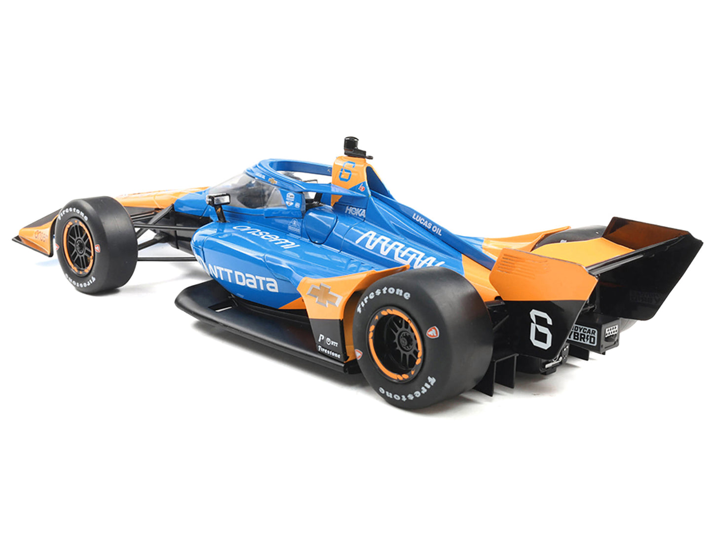 Dallara IndyCar #6 Nolan Siegel "NTT Data" Arrow McLaren (Road Course Configuration) "NTT IndyCar Series" (2025) 1/18 Diecast Model Car by IXO Models-DiecastModeler.com
