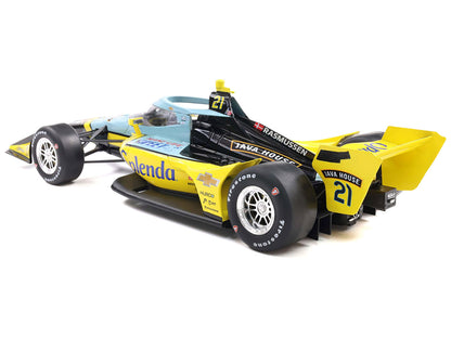 Dallara IndyCar #21 Christian Rasmussen "Splenda" Ed Carpenter Racing (Road Course Configuration) "NTT IndyCar Series" (2025) 1/18 Diecast Model Car by IXO Models-DiecastModeler.com