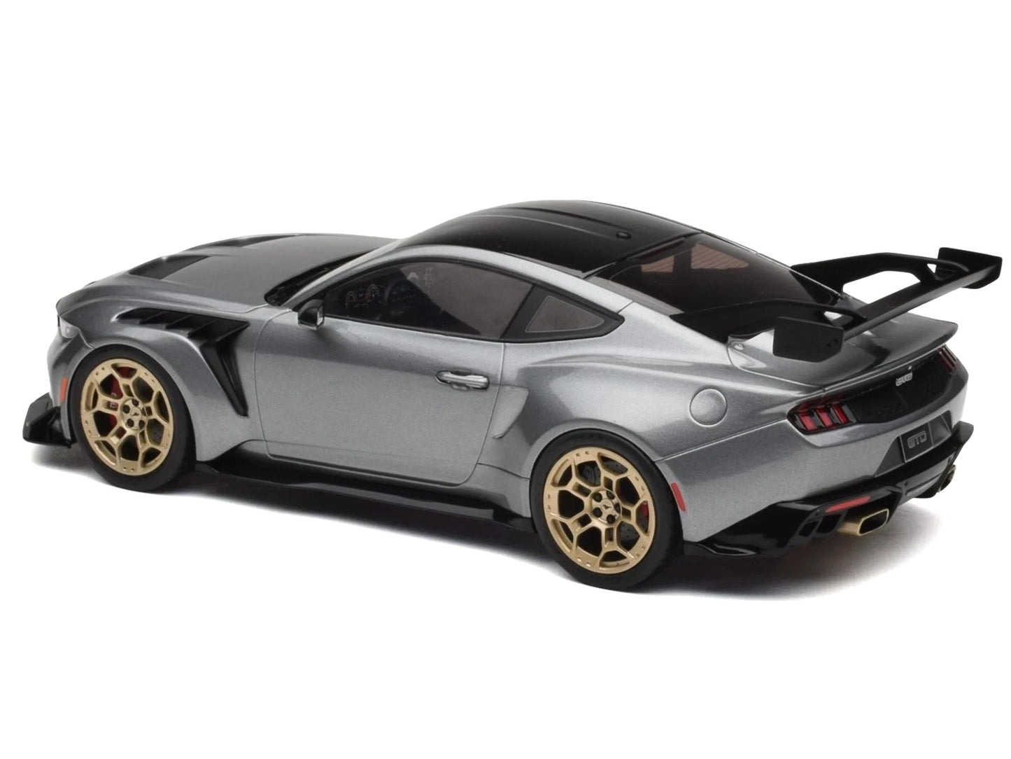 2025 Ford Mustang GTD Gray Metallic with Black Top "Limited Edition" Series 1/18 Diecast Model Car by IXO Models