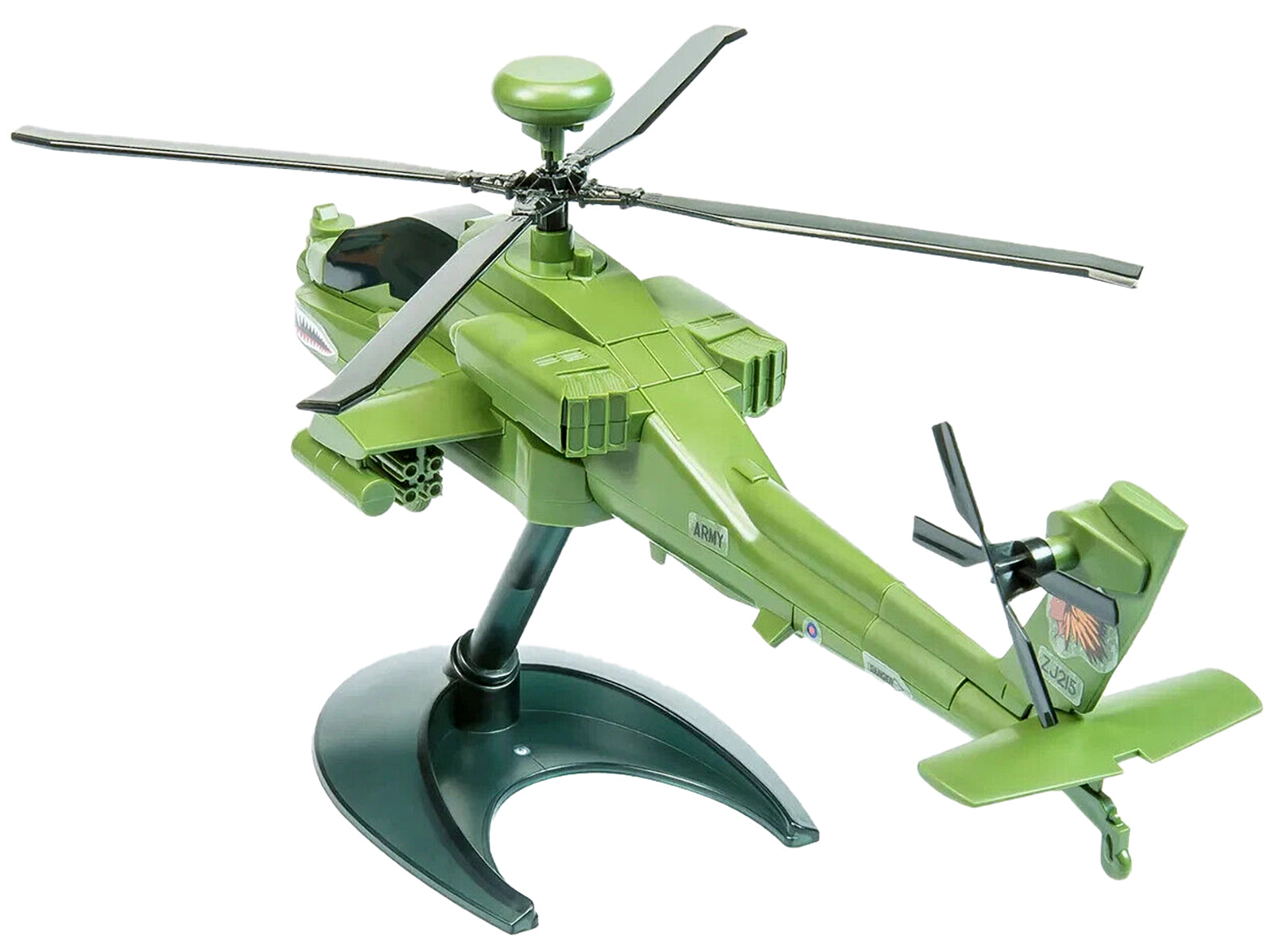 Skill 1 Model Kit  Apache Snap Together Painted Plastic Model Helicopter Kit by Airfix Quickbuild-DiecastModeler.com