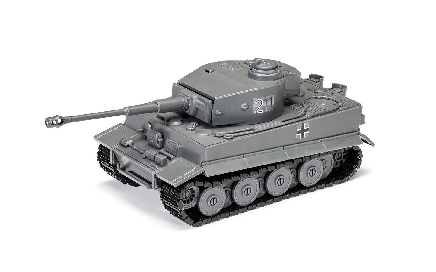 Skill 1 Model Kit Tiger I Tank "German Army" Snap Together Painted Plastic Model Tank Kit 1/35 Scale by Airfix Quickbuild-DiecastModeler.com