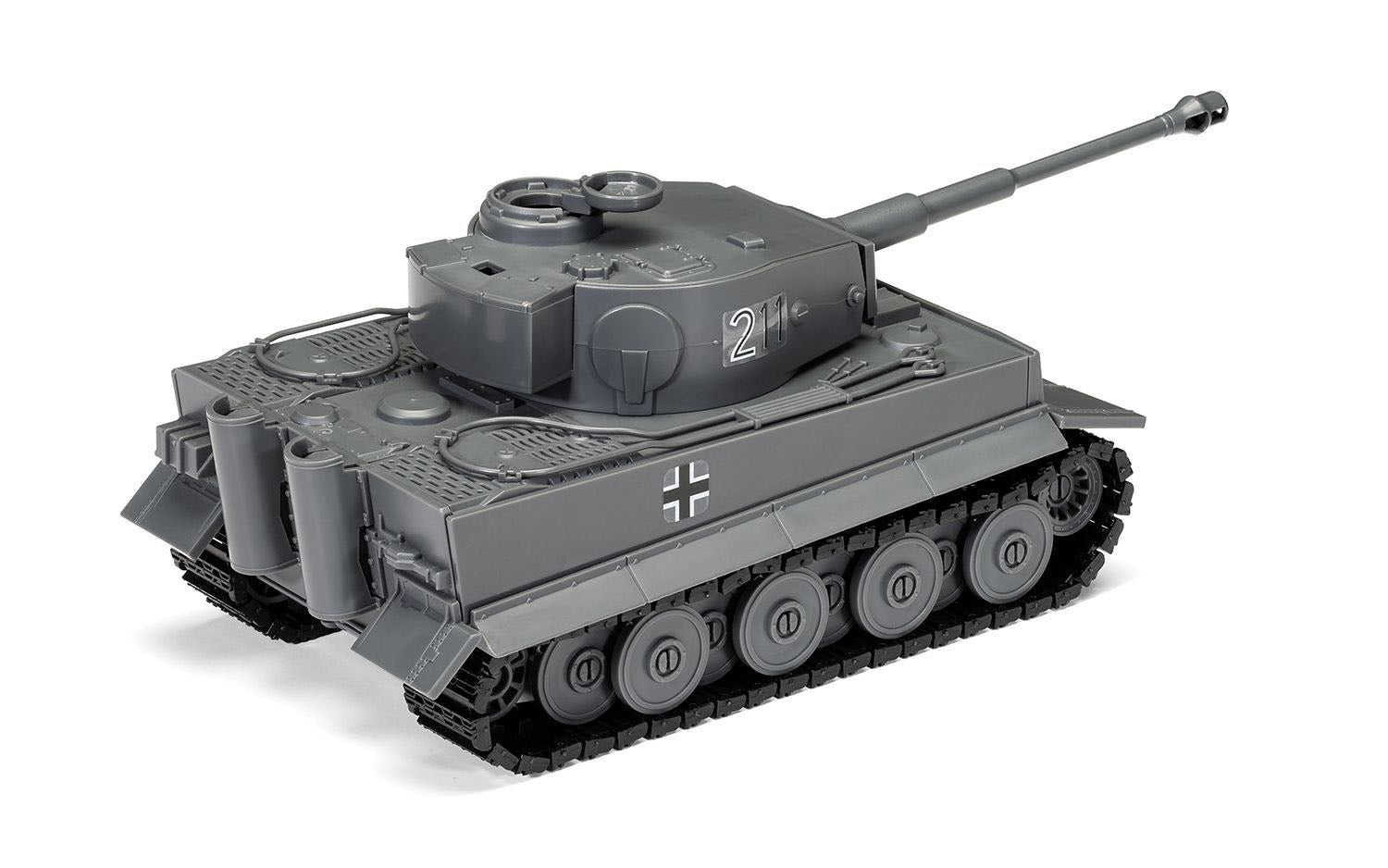 Skill 1 Model Kit Tiger I Tank "German Army" Snap Together Painted Plastic Model Tank Kit 1/35 Scale by Airfix Quickbuild-DiecastModeler.com