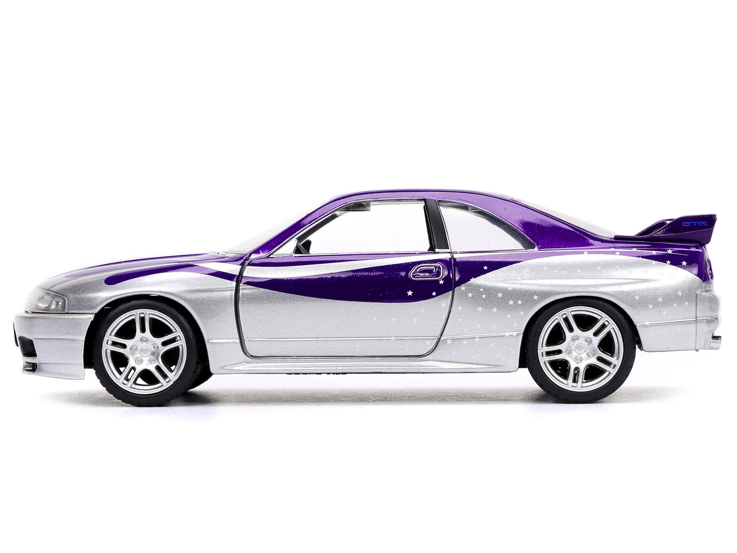 1995 Nissan Skyline GT-R (BCNR33) Purple and Silver Metallic "Fast & Furious" Series 1/32 Diecast Model Car by Jada-DiecastModeler.com