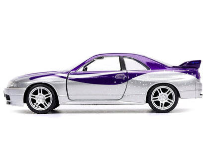 1995 Nissan Skyline GT-R (BCNR33) Purple and Silver Metallic "Fast & Furious" Series 1/32 Diecast Model Car by Jada-DiecastModeler.com