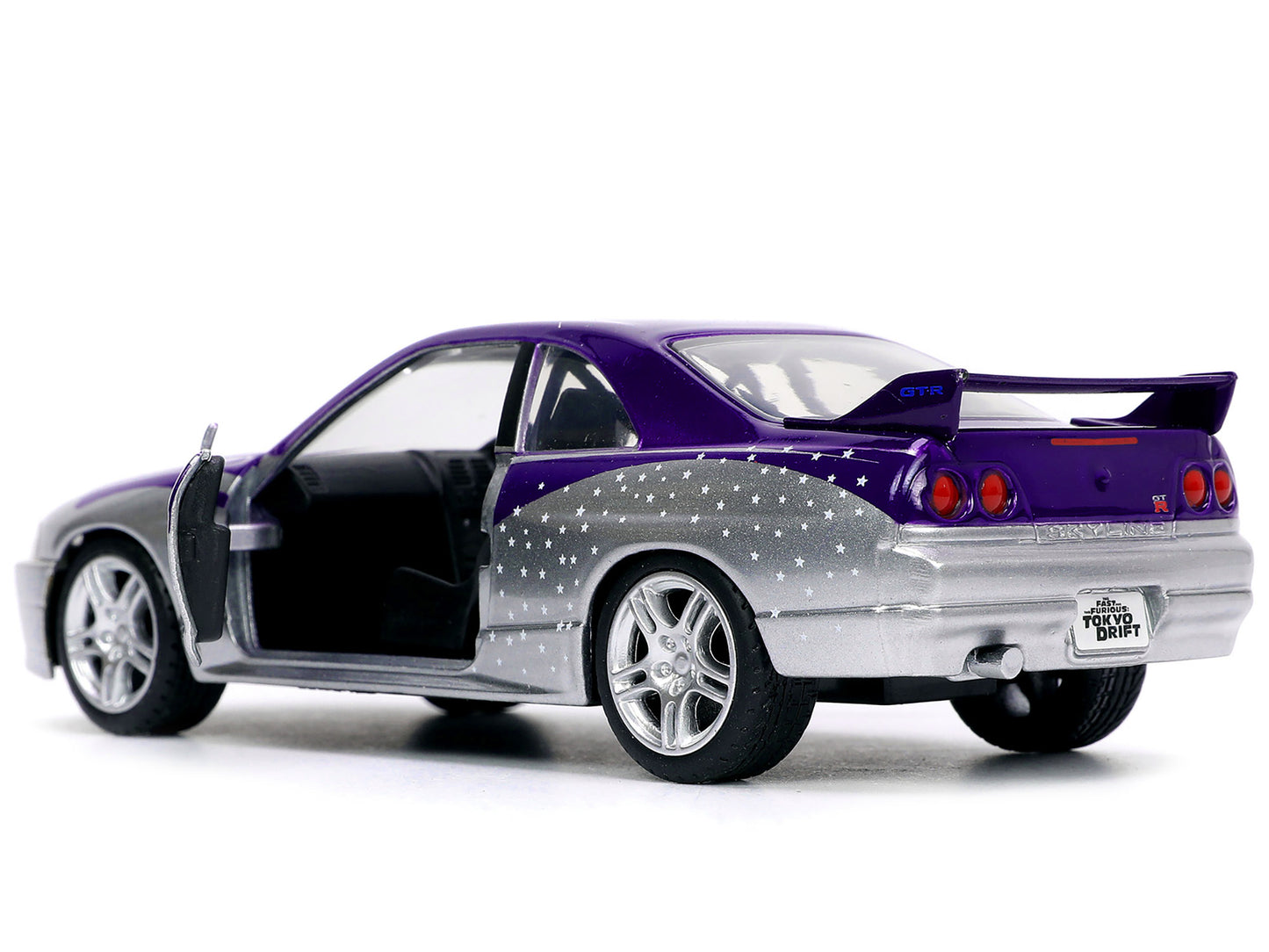 1995 Nissan Skyline GT-R (BCNR33) Purple and Silver Metallic "Fast & Furious" Series 1/32 Diecast Model Car by Jada-DiecastModeler.com