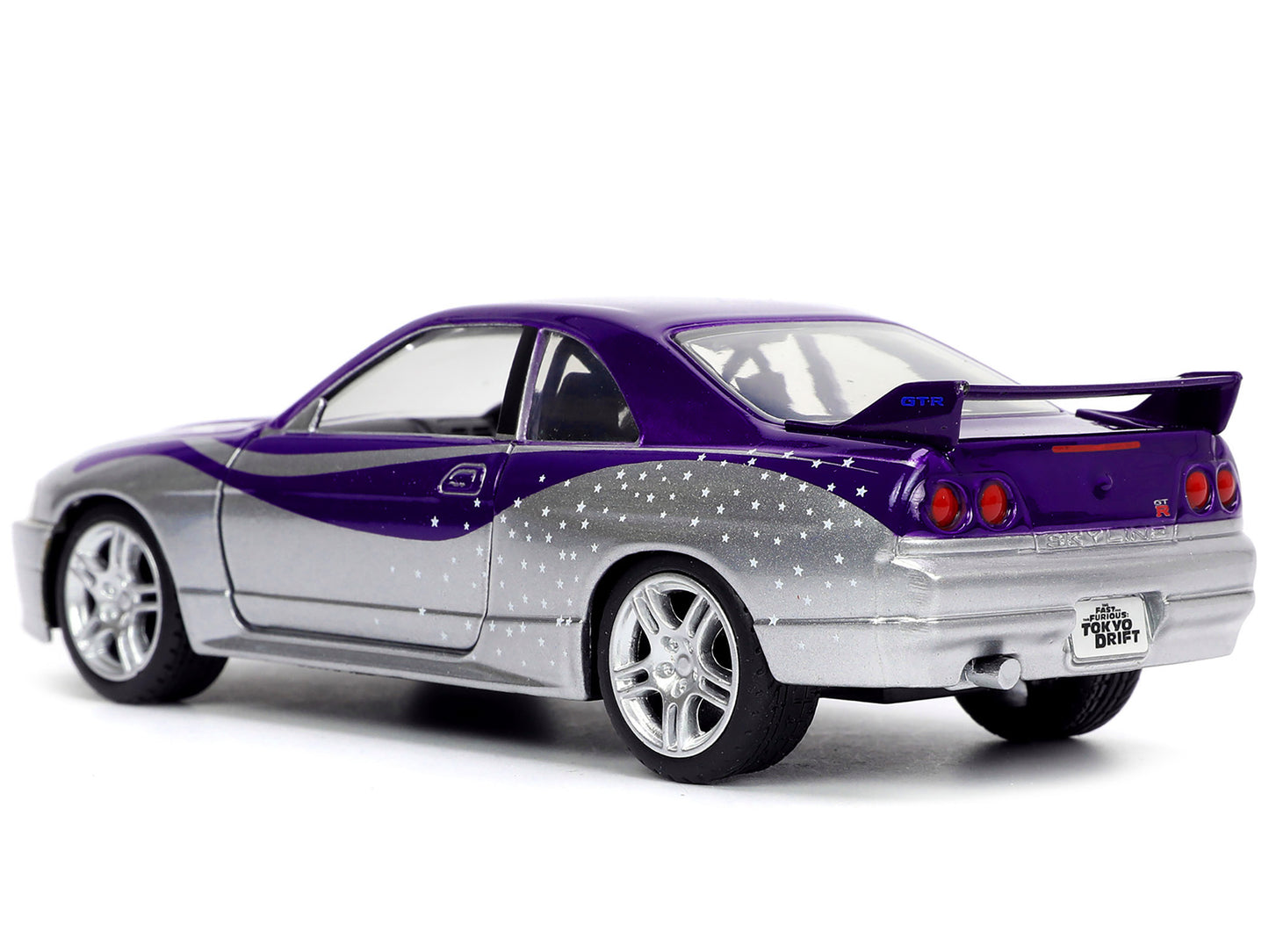 1995 Nissan Skyline GT-R (BCNR33) Purple and Silver Metallic "Fast & Furious" Series 1/32 Diecast Model Car by Jada-DiecastModeler.com