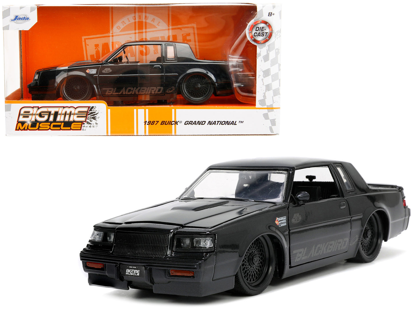 1987 Buick Grand National Black Metallic "Blackbird" "Bigtime Muscle" Series 1/24 Diecast Model Car by Jada-DiecastModeler.com