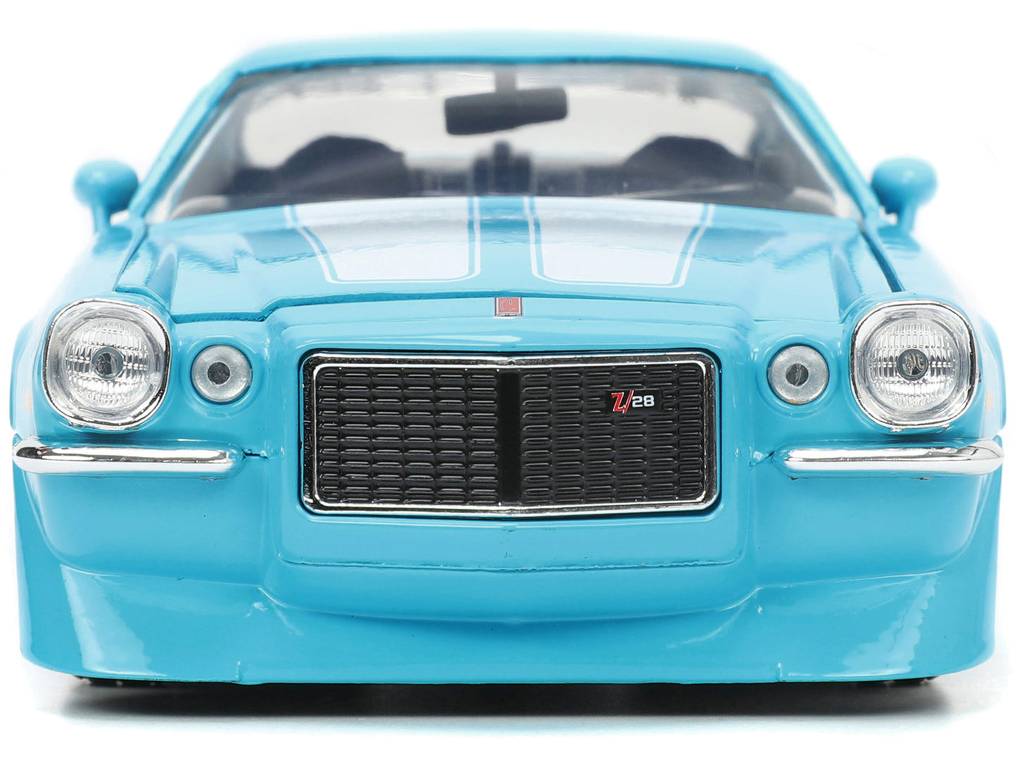 1971 Chevrolet Camaro Z/28 Light Blue with White Stripes "Bigtime Muscle" Series 1/24 Diecast Model Car by Jada-DiecastModeler.com