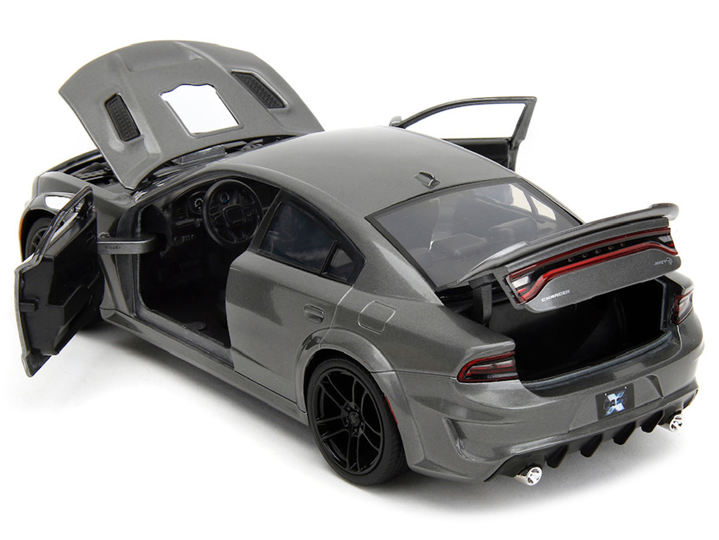 2021 Dodge Charger SRT Hellcat Gray Metallic "Fast X" (2023) Movie "Fast & Furious" Series 1/24 Diecast Model Car by Jada-DiecastModeler.com
