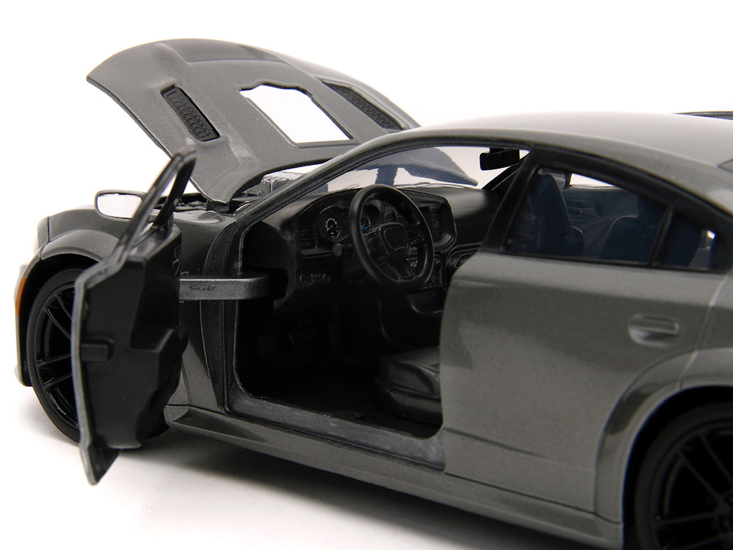2021 Dodge Charger SRT Hellcat Gray Metallic "Fast X" (2023) Movie "Fast & Furious" Series 1/24 Diecast Model Car by Jada-DiecastModeler.com