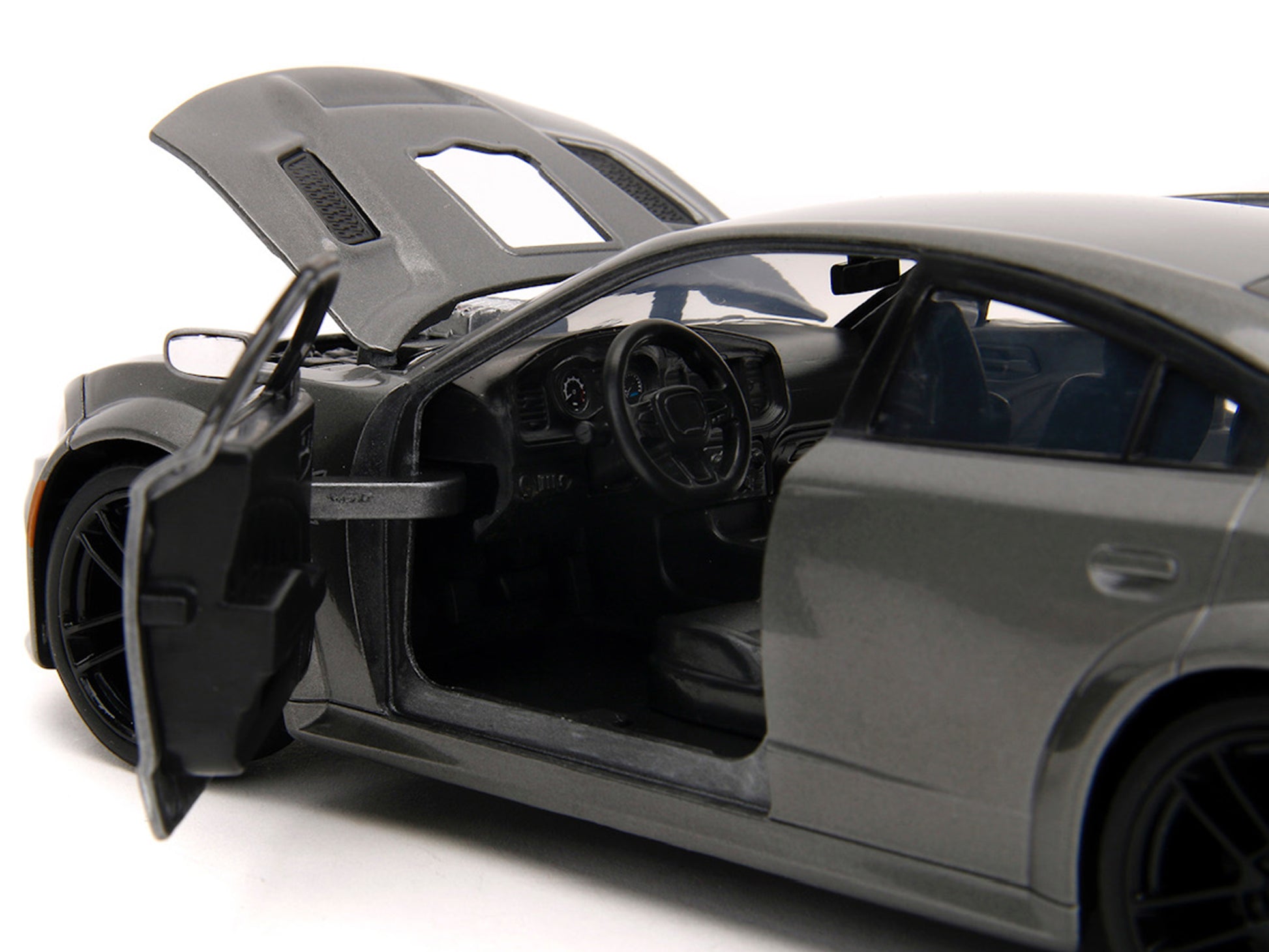 2021 Dodge Charger SRT Hellcat Gray Metallic "Fast X" (2023) Movie "Fast & Furious" Series 1/24 Diecast Model Car by Jada-DiecastModeler.com