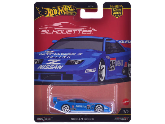 Nissan 300ZX #25 "Hot Wheels Racing" Blue "Silhouettes" Series Diecast Model Car by Hot Wheels-DiecastModeler.com