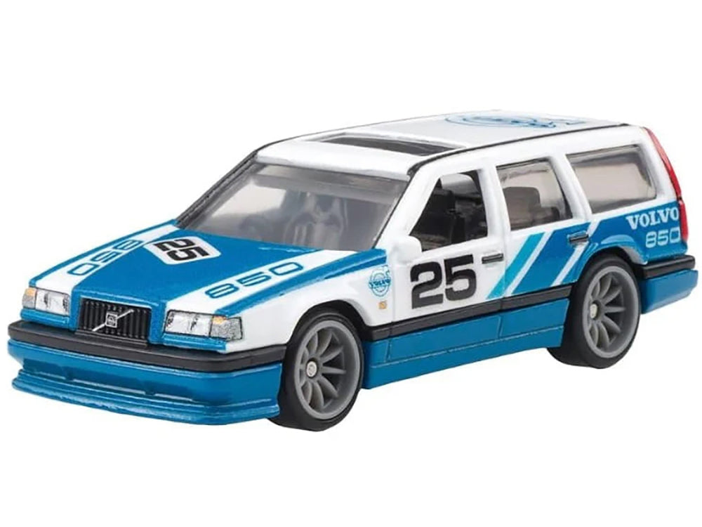 Volvo 850 Estate Wagon #25 Blue and White "Fast Wagons" Series Diecast Model Car by Hot Wheels