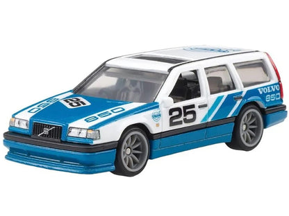 Volvo 850 Estate Wagon #25 Blue and White "Fast Wagons" Series Diecast Model Car by Hot Wheels-DiecastModeler.com