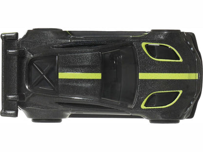 Aston Martin Vantage GTE Dark Gray Metallic with Lime Green Stripes "Euro Speed" Series Diecast Model Car by Hot Wheels