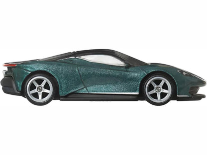 Automobili Pininfarina Battista Green Metallic with Black Top "Euro Speed" Series Diecast Model Car by Hot Wheels