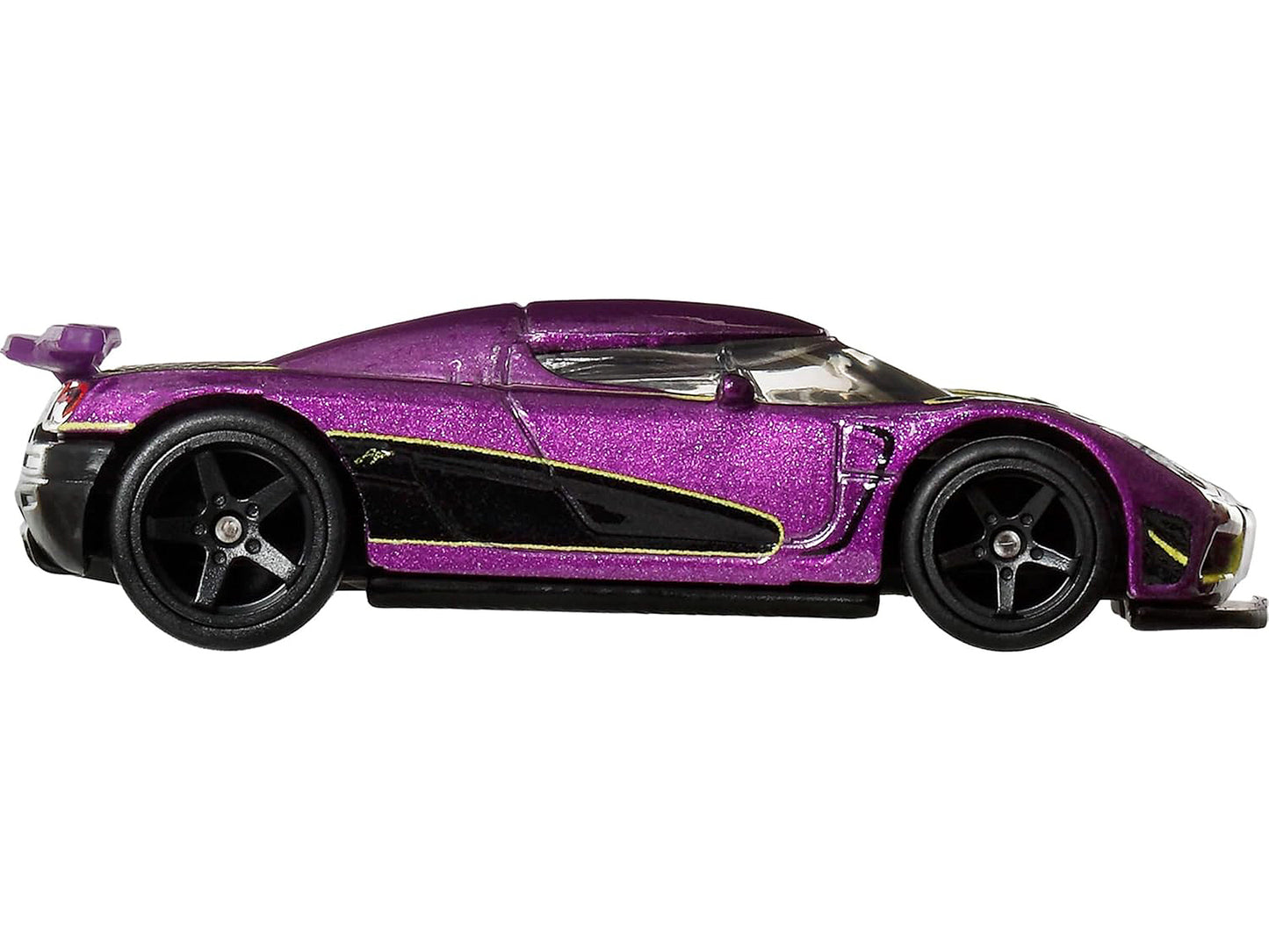 Koenigsegg Agera R Purple Metallic with Black and Yellow Stripes "Timeless Icons" Series Diecast Model Car by Hot Wheels