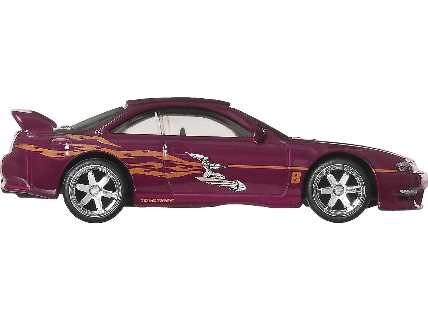 Nissan 240SX (S14) RHD (Right Hand Drive) Maroon with Graphics "The Fast and the Furious" (2001) Movie "Fast & Furious" Series Diecast Model Car by Hot Wheels-DiecastModeler.com