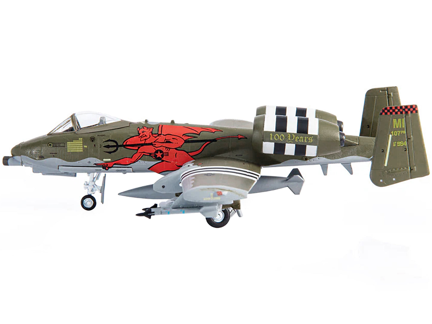 Fairchild Republic A-10A Thunderbolt II Aircraft "US Air Force 107th Fighter Squadron 100th Anniversary Edition" (2018) 1/144 Diecast Model by JC Wings-DiecastModeler.com