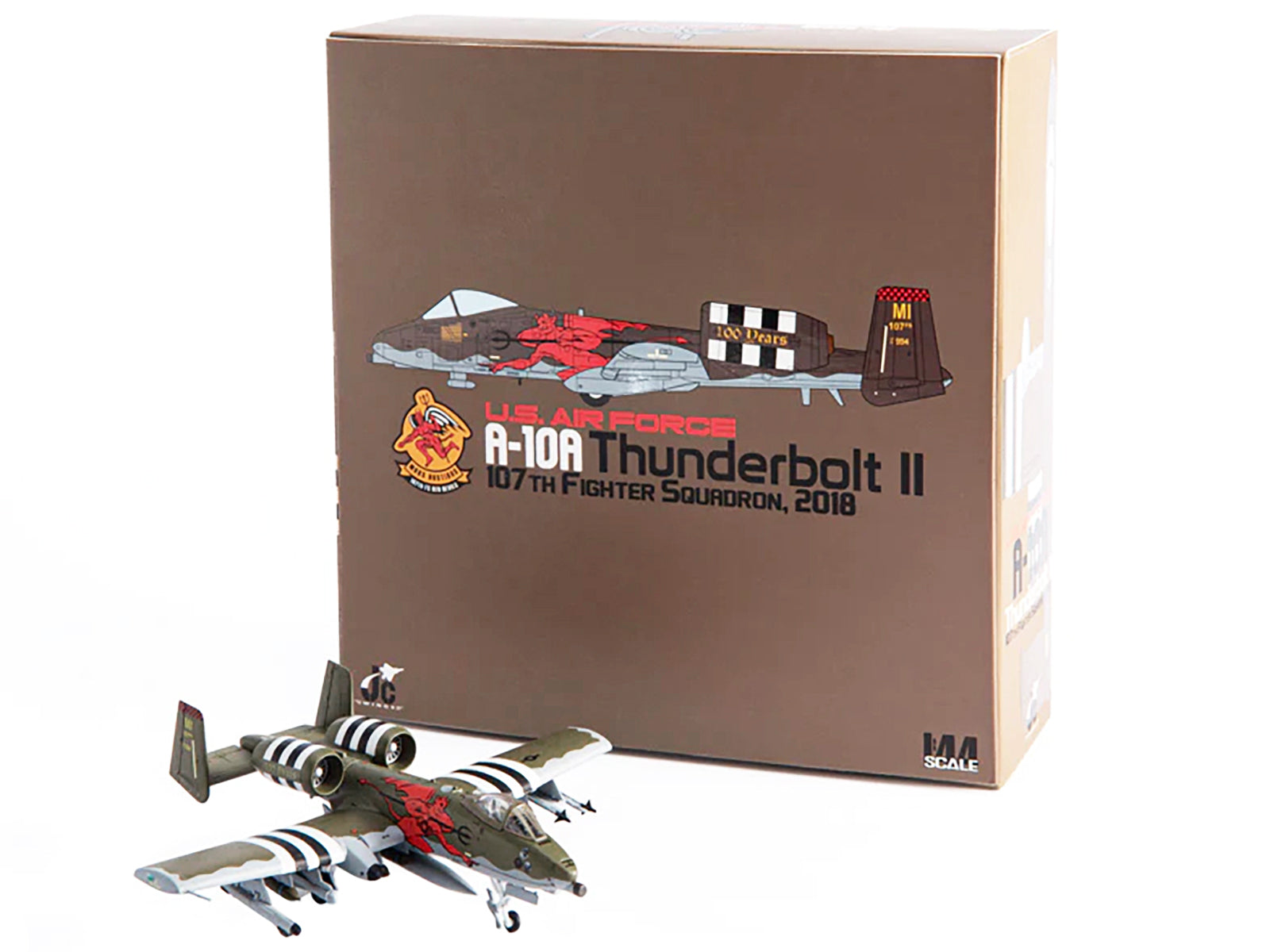 Fairchild Republic A-10A Thunderbolt II Aircraft "US Air Force 107th Fighter Squadron 100th Anniversary Edition" (2018) 1/144 Diecast Model by JC Wings-DiecastModeler.com