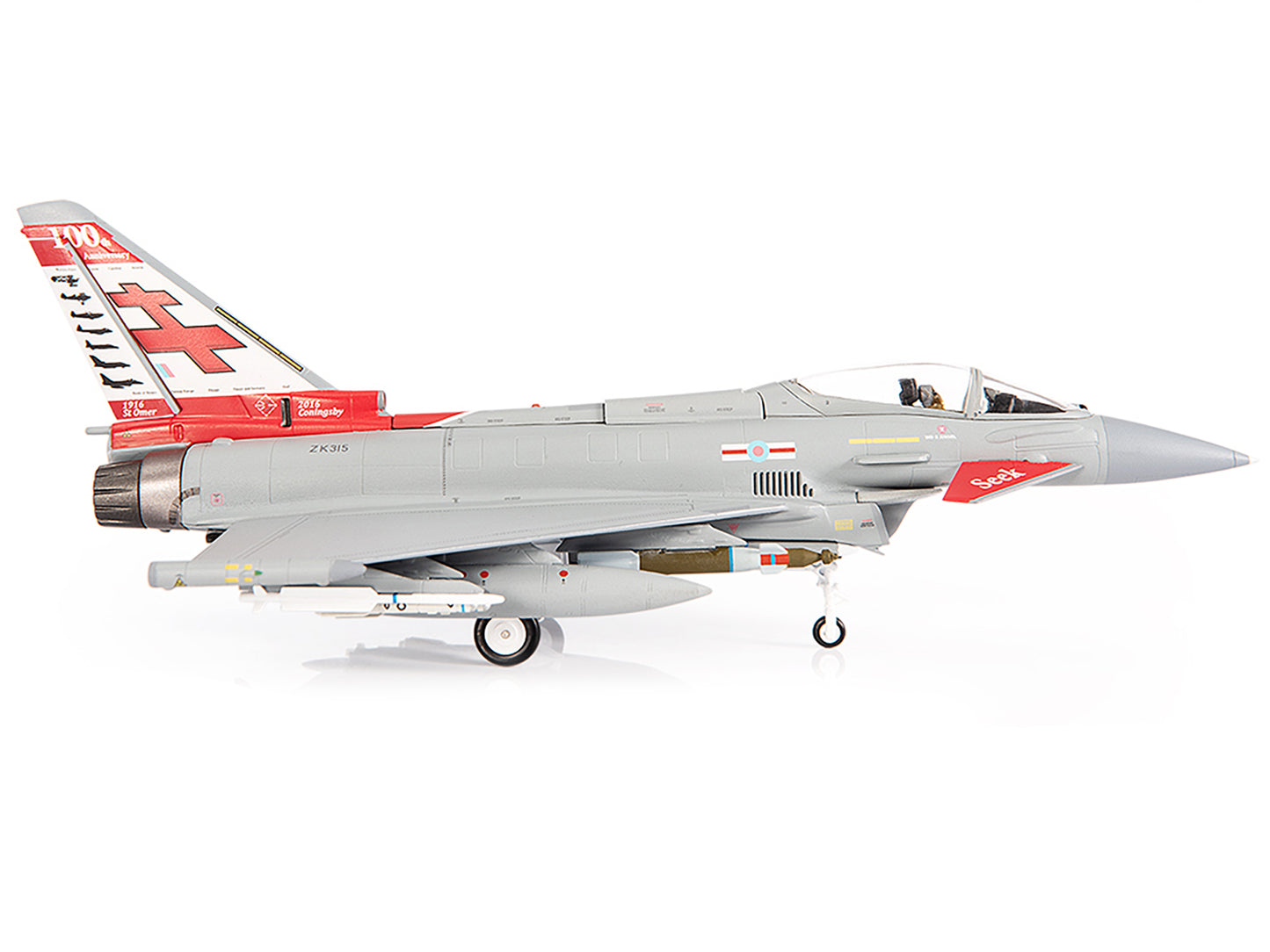 Eurofighter Typhoon FGR4 EF-2000 Aircraft "No.41(R) Squadron 100th Anniversary" (2016) British Royal Air Force 1/72 Diecast Model by JC Wings-DiecastModeler.com