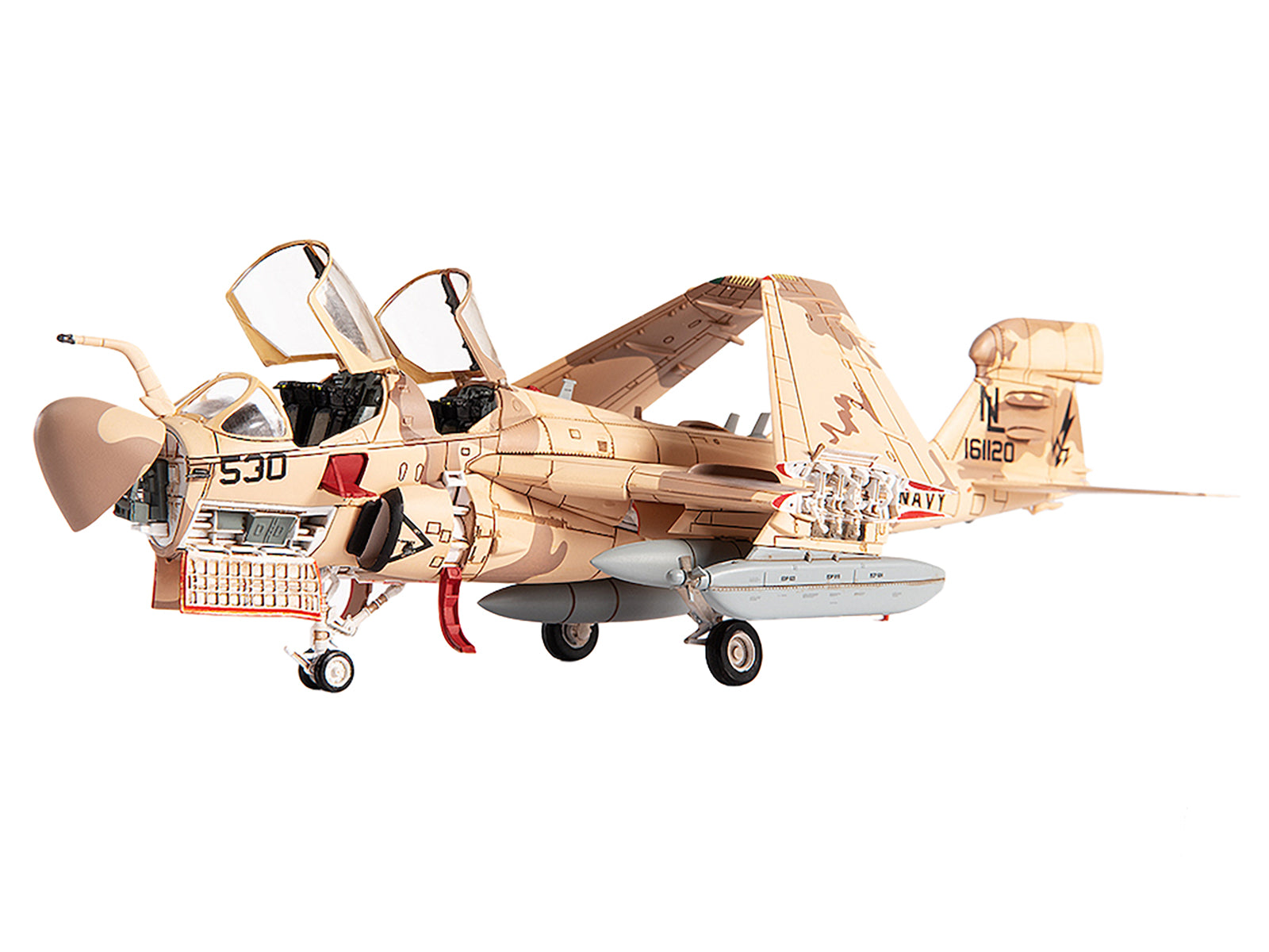 Grumman EA-6B Prowler Attack Aircraft "VAQ-133 Wizards Afghanistan" (2007) United States Navy 1/72 Diecast Model by JC Wings-DiecastModeler.com