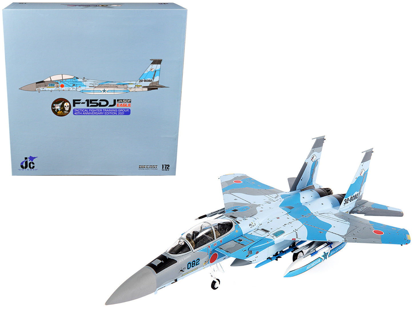 Mitsubishi F-15DJ Eagle Fighter Plane "JASDF (Japan Air Self-Defense Force) Tactical Fighter Training Group 40th Anniversary Edition" (2021) 1/72 Diecast Model by JC Wings-DiecastModeler.com