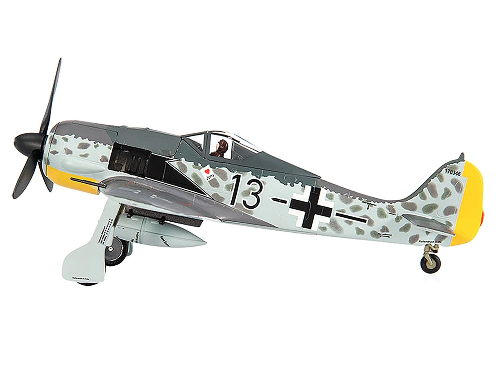 Focke-Wulf Fw 190A-8 Fighter Aircraft "JG 26 Schlageter France" (1945) German Luftwaffe 1/72 Diecast Model by JC Wings-DiecastModeler.com