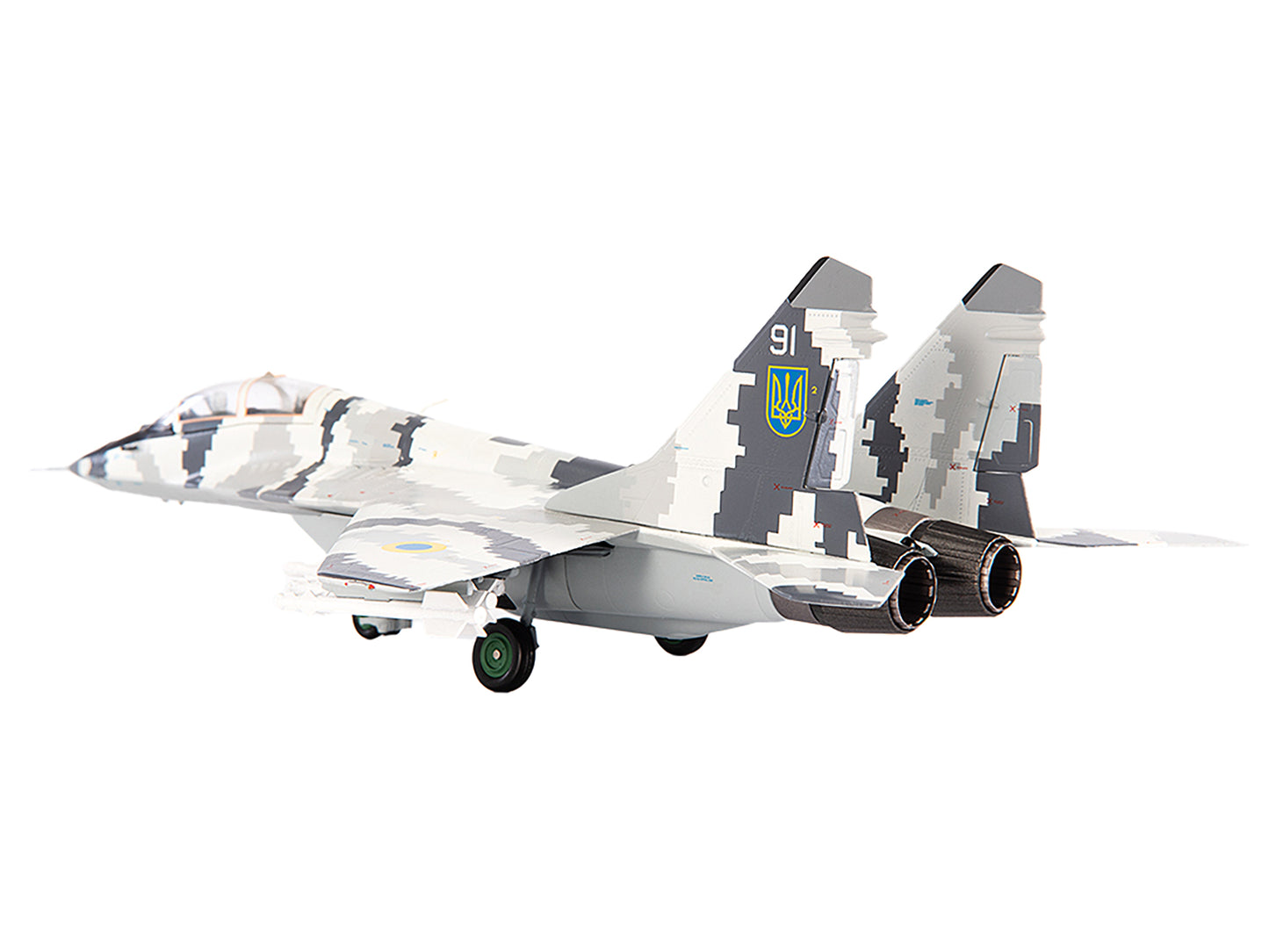 Mikoyan MiG-29UB Fulcrum-B Fighter Aircraft "Vasylkiv Air Base Ukraine" (2021) Ukrainian Air Force 1/72 Diecast Model by JC Wings-DiecastModeler.com