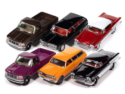 Johnny Lightning Collector's Tin 2025 Set of 6 Cars Release 2 Limited Edition 1/64 Diecast Model Cars by Johnny Lightning