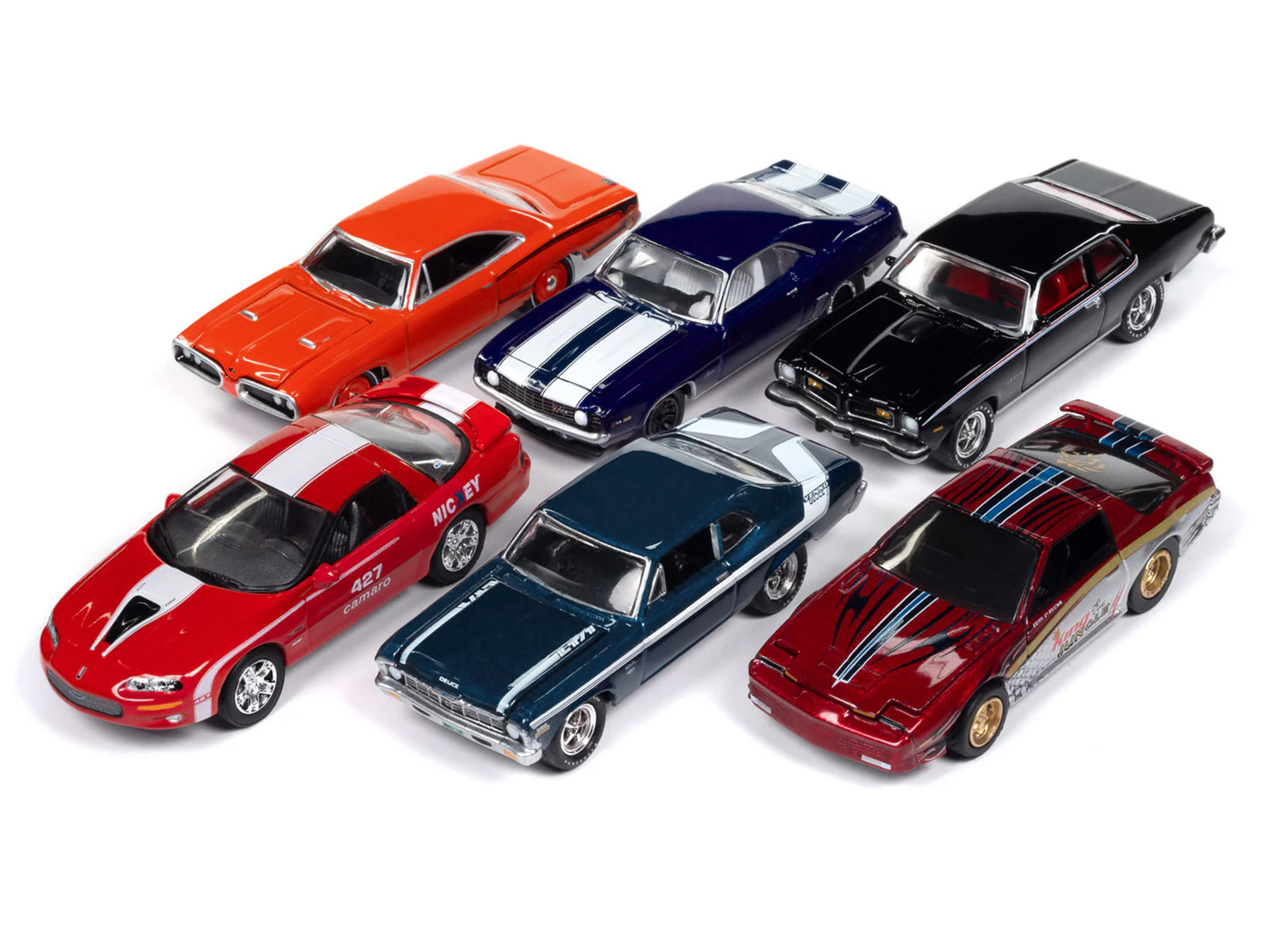 "Muscle Cars USA" 2025 Release 1 Set A of 6 pieces 1/64 Diecast Model Cars by Johnny Lightning-DiecastModeler.com