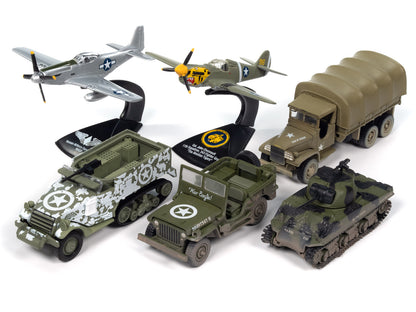 "Military" Set A of 6 pieces 2024 Release 1 Limited Edition Diecast Models by Johnny Lightning-DiecastModeler.com