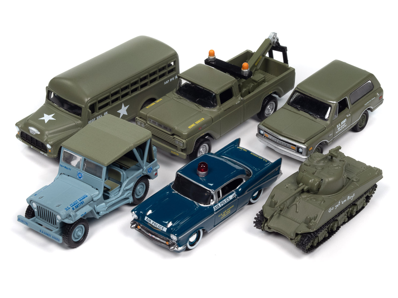 "Military" Set B of 6 pieces 2024 Release 2 Limited Edition Diecast Models by Johnny Lightning-DiecastModeler.com