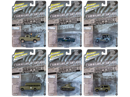"Military" Set B of 6 pieces 2024 Release 2 Limited Edition Diecast Models by Johnny Lightning-DiecastModeler.com