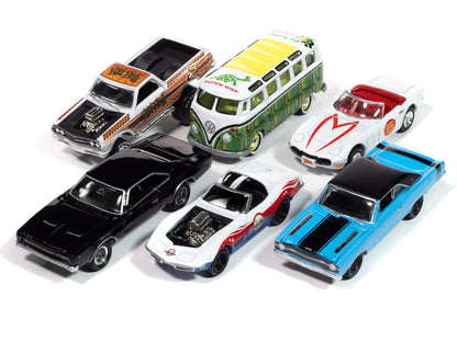 Pop Culture 2025 Set of 6 Cars Release 1 1/64 Diecast Model Cars by Johnny Lightning