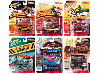 "Street Freaks" 2022 Set A of 6 Cars Release 2 1/64 Diecast Model Cars by Johnny Lightning-DiecastModeler.com