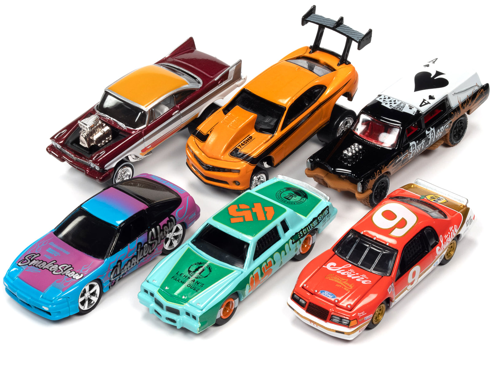 "Street Freaks" 2022 Set A of 6 Cars Release 2 1/64 Diecast Model Cars by Johnny Lightning-DiecastModeler.com