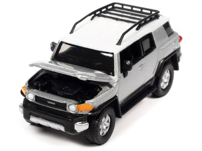 2007 Toyota FJ Cruiser Titanium Silver Metallic with White Top and Roofrack "Classic Gold Collection" Series Limited Edition 1/64 Diecast Model Car by Johnny Lightning-DiecastModeler.com