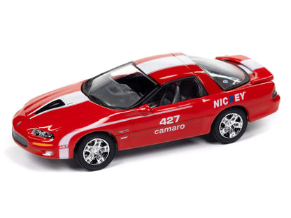 2002 Chevrolet Nickey Camaro ZL1 Bright Rally Red with White Stripes "Muscle Cars USA" Series 1/64 Diecast Model Car by Johnny Lightning