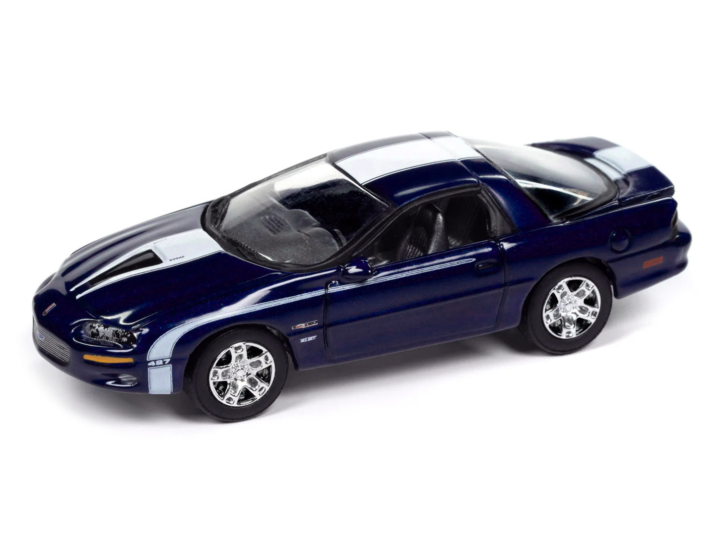 2002 Chevrolet Nickey Camaro ZL1 Navy Blue Metallic with White Stripes "Muscle Cars USA" Series 1/64 Diecast Model Car by Johnny Lightning-DiecastModeler.com