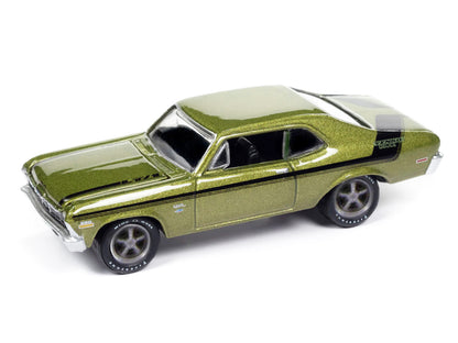 1970 Chevrolet Nova Yenko Deuce Citrus Green Metallic with Black Stripes "Muscle Cars USA" Series 1/64 Diecast Model Car by Johnny Lightning-DiecastModeler.com