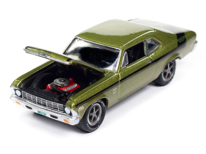 1970 Chevrolet Nova Yenko Deuce Citrus Green Metallic with Black Stripes "Muscle Cars USA" Series 1/64 Diecast Model Car by Johnny Lightning-DiecastModeler.com