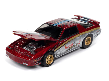 1987 Pontiac Firebird GTA "King of the Jungle" Red and Silver Metallic with Graphics "Muscle Cars USA" Series 1/64 Diecast Model Car by Johnny Lightning