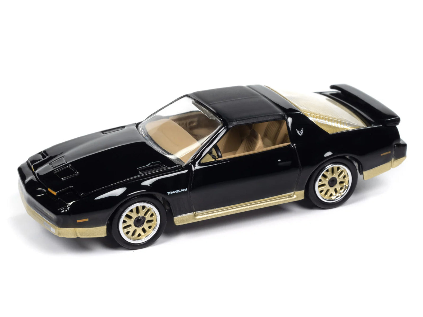1986 Pontiac Firebird T/A Black with Champagne Gold Accents "Muscle Cars USA" Series 1/64 Diecast Model Car by Johnny Lightning-DiecastModeler.com