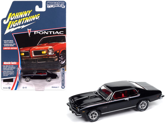 1974 Pontiac GTO Starlight Black with Red Interior "Muscle Cars USA" Series 1/64 Diecast Model Car by Johnny Lightning