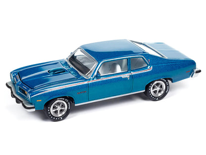 1974 Pontiac GTO Regatta Blue Metallic with White Interior "Muscle Cars USA" Series 1/64 Diecast Model Car by Johnny Lightning-DiecastModeler.com